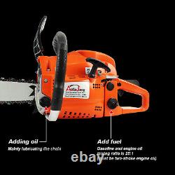 20 Tronçonneuse À Gaz 2-cycle Wood Cutting Hand Tool 52cc 2-stroke Gasoline Chain Saw