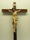 22 Dolomiten Crucifix En Bois Rustique Style Unique Rough Cut Croix Peinte