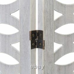 3-panel Vintage Gris Cut-out Lattice Design Wood Frame Diviseur De Chambre Avec Charnières