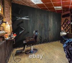 3D Bois noir J2166 Coupe de cheveux Salon de coiffure Papier peint Mural Murales Erin