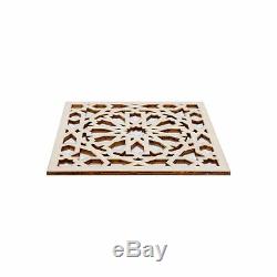 4 Pcs Marocaine Panneaux Décoratifs, Plaque En Bois, Trim, Perles, Bois Coupé Au Laser