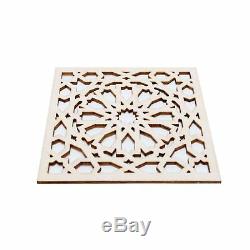 4 Pcs Marocaine Panneaux Décoratifs, Plaque En Bois, Trim, Perles, Bois Coupé Au Laser