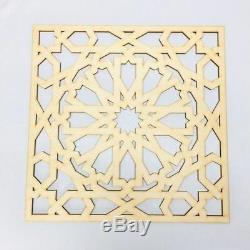 4 Pcs Marocaine Panneaux Décoratifs, Plaque En Bois, Trim, Perles, Bois Coupé Au Laser