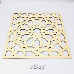 4 Pcs Marocaine Panneaux Décoratifs, Plaque En Bois, Trim, Perles, Bois Coupé Au Laser