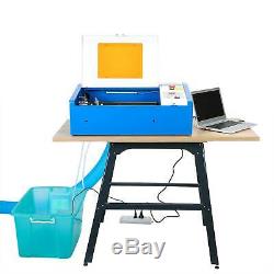 40w Haute Précision Co2 Laser Engraver Machine De Découpage De Gravure Avec Port Usb Bleu