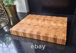 Belle planche à découper en bois de bout, fabriquée en chêne rouge et frêne