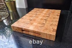 Belle planche à découper en bois de bout, fabriquée en chêne rouge et frêne