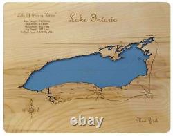 Carte Des Bois Coupés Au Laser Du Lac Ontario, New York