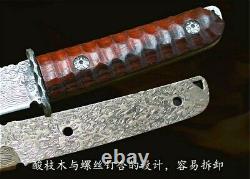Couteau De Tanto Japonais Mini Katana Survival Chasse Damas Acier Coupe À Lame Fixe