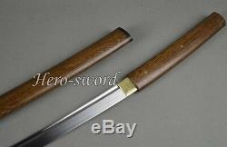 Couteau Katana En Bambou Taillé Dans La Main D'épée De Ninja Fait Main En Acier Au Carbone À Haute Teneur En Carbone