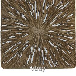 Décoration murale en bois pour mur en grès carré pourri avec découpe, taille moyenne, brun chêne - Saltoro