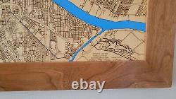 Env. 17 X 27 Carte Au Laser De La Nouvelle-orléans, Y Compris Le Lac Pontchartrain