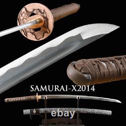 Épée En Acier Au Carbone Japonais Katana Aiguille De Coupe Archaistique Samurai Tsuba