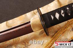Épée Japonaise Lame Sanglante Acier Plié Full Tang Samourai Katana Peut Couper Le Bambou