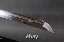 Épée de katana japonaise en peau de raie rouge véritable à lame pleine en argile trempée TRANCHANTE peut couper