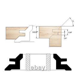 Fraise à moulure à verrou en carbure de tungstène à 4 ailes à 45 degrés pour menuiserie lourde