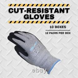 Gants résistants aux coupures protecteurs L5 Sécurité pour la coupe de viande et la sculpture sur bois, 120 paires, taille petite