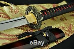 Japonais Samurai Handmade Katana Épée Pleine Tang 1060 En Acier Au Carbone Can Arbres Coupés