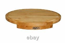 John Boos Corner Counter Saver Maple Wood Oval Cutting Board 24 X 18 X 1,25