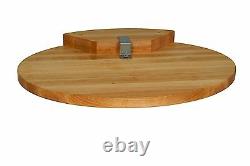 John Boos Corner Counter Saver Maple Wood Oval Cutting Board 24 X 18 X 1,25