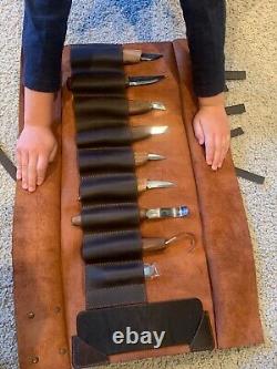 Kit de sculpture sur bois: couteau à équarrir, cuillère, outil de découpe et d'extraction de copeaux - Cadeau compact