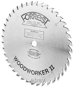 Lame de scie Forrest WW10407100 Woodworker II 10 pouces 40 dents ATB. Kerf de 100.