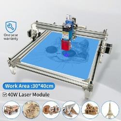 Machine de gravure et de découpe laser DIY CNC de 40W 3040cm, imprimante de bureau et routeur en bois.