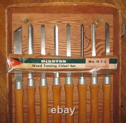 Nos Vintage Disston Porter Wood Tournant Chisel Set No. D-1-s