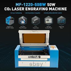 Omtech 50w 20x12 Machine De Gravure À Gravure Laser Co2 Avec Axe Rotatif