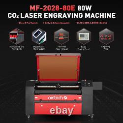 Omtech 80w Co2 Machine À Découper Au Laser Avec Un Port Usb De 28x20 Lits Et Des Commandes Ruida