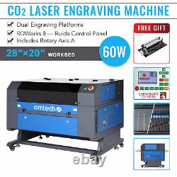 Omtech Co2 Laser Graveur 60w 28x20 Machine De Gravure Avec Axe Rotatif