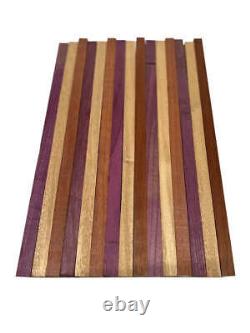 Paquet de 15, Planche à découper Purpleheart + Acajou africain + Bois de sang en différentes tailles