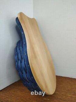 Planche à découper bleue Longaberger - Insert de protection pour le couvercle en bois - Panier à poisson NEUF et rare.