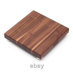 Planche à découper en bois de noyer à grain de bord pour cuisine John Boos, 9x9x1.5 (boîte ouverte)