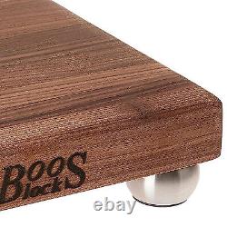 Planche à découper en bois de noyer à grain de bord pour cuisine John Boos, 9x9x1.5 (boîte ouverte)