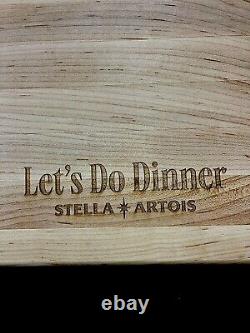 Planche à découper personnalisée Stella Artois en bois massif de boucherie grande taille 18x24x2 1/4