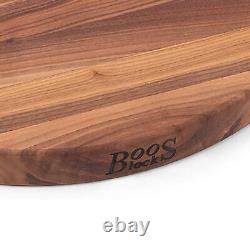 Planche à découper ronde en bois de noyer John Boos pour cuisine, grain de bout, 18 x 18 x 1,5