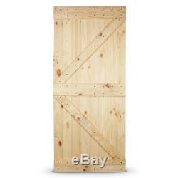 Porte Simple Coulissante Résistante En Bois Noueux Pré-découpée Coulissante Résistante De 36x84inches