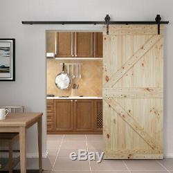 Porte Simple Coulissante Résistante En Bois Noueux Pré-découpée Coulissante Résistante De 36x84inches