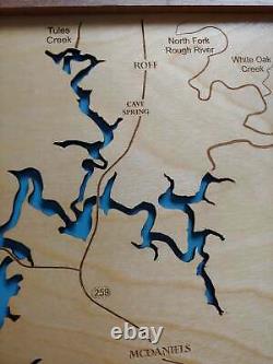 Rough River Lake, Carte Des Bois Coupés Au Laser Du Kentucky