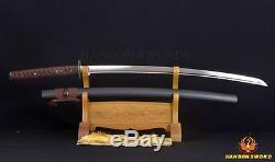 Samouraïs Japonais Épée Katana En Acier Forgé À La Main Damas Can Cut Bamboo De Sharp