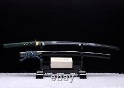 T10 Acier Huile Trempée Tang Complet Japonais Sword Samurai Katana Arbres Coupés Pointus