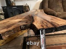 Table D'art Sur Les Bords Vivants Pecan Slab/ Diy Top- Planed- Crotch Cut Wood- 49p- J&r