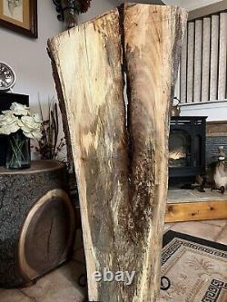 Table D'art Sur Les Bords Vivants Pecan Slab/ Diy Top- Planed- Crotch Cut Wood- 59p- J&r