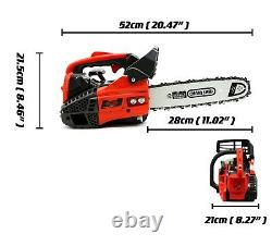 Tronçonneuse à essence à poignée supérieure de 25,4 cm³ Version améliorée Moteur 2 temps Coupe du bois 1000W