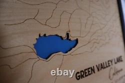 Une forêt unique : Carte en bois découpée au laser de GREEN VALLEY LAKE CALIFORNIE