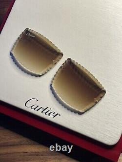 Verres taillés en diamant Cartier marron pour Buffalo, bois, acétate et fil C Decor