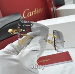 Verres taillés en diamant Cartier pour C Decor, Buff, Bois, Acétate, C Wire ajustent le verre