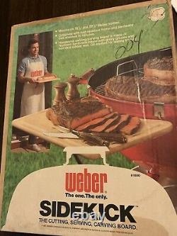 Vintage Weber Kettle Sidekick Table De Coupe De Table De Service Nos Wood #1800