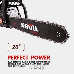 X-bull 62cc Moteur À Essence Chainsaw 20 Bar Bois Moteur De Coupe Black 2 Cycle